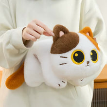 Load image into Gallery viewer, Black Cat Plush Toy - Big-Eye Belly Flop Chibi Design