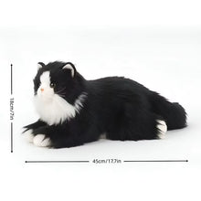 Load image into Gallery viewer, Realistic Black and White Cat Plush Toy - Lying Down with Pink Nose-Stuffed Animals-Black and White Cat,Cat Memorial Gifts,Cats,Stuffed Animal-3