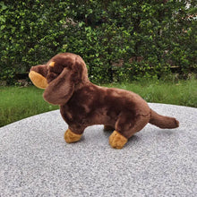 Load image into Gallery viewer, Realistic Lifelike Chocolate and Tan Dachshund Stuffed Animal Plush Toy-6