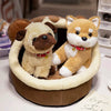 Fuzzy Red Collar Sitting Shiba Inu Stuffed Animal Plush Toys-Stuffed Animals-Dog Memorial Gifts,Shiba Inu,Stuffed Animal-3