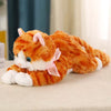 Realistic American Shorthair Cat Plushie - Orange and White Tabby - Meowing Sound with Blue Eyes with Pink Bow-Stuffed Animals-American Shorthair,Cat Memorial Gifts,Cats,Orange and White Cat,Stuffed Animal,Tabby Cat-1