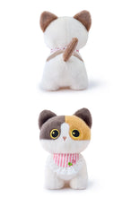 Load image into Gallery viewer, Small Black and White Cat Plush Toy - Adorable Standing Kitty - Big Eyes and Scarf