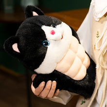 Load image into Gallery viewer, Funny Black and White Cat Plush Toy - Muscle Cat with Abs-2