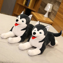 Load image into Gallery viewer, Large Black and White Husky Stuffed Animal Plush Toy-12