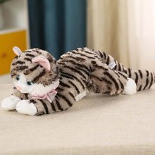 Load image into Gallery viewer, Realistic Black and White Cat Plush Toy - Meowing Sound with Blue Eyes with Pink Bow-Stuffed Animals-Black and White Cat,Cat Memorial Gifts,Cats,Stuffed Animal-7