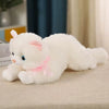 Realistic Persian Cat Plushie - White - Meowing Sound with Blue Eyes with Pink Bow-Stuffed Animals-Cat Memorial Gifts,Cats,Persian Cat,Stuffed Animal-1