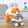 Realistic American Shorthair Cat Plush Toy - Gray and White - Meowing Sound with Blue Eyes with Pink Bow-Stuffed Animals-American Shorthair,Cat Memorial Gifts,Cats,Grey and White Cat,Stuffed Animal-9