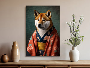 Yukata Samurai Shiba Inu Wall Art Poster-Art-Dog Art, Dog Dad Gifts, Dog Mom Gifts, Home Decor, Poster, Shiba Inu-8