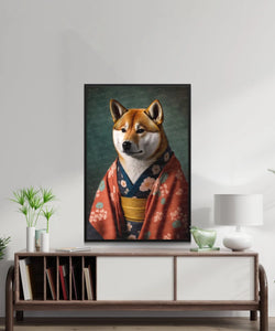 Yukata Samurai Shiba Inu Wall Art Poster-Art-Dog Art, Dog Dad Gifts, Dog Mom Gifts, Home Decor, Poster, Shiba Inu-2
