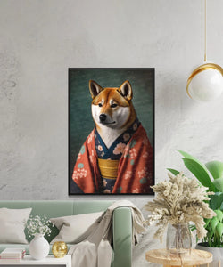 Yukata Samurai Shiba Inu Wall Art Poster-Art-Dog Art, Dog Dad Gifts, Dog Mom Gifts, Home Decor, Poster, Shiba Inu-4