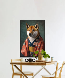 Yukata Samurai Shiba Inu Wall Art Poster-Art-Dog Art, Dog Dad Gifts, Dog Mom Gifts, Home Decor, Poster, Shiba Inu-5