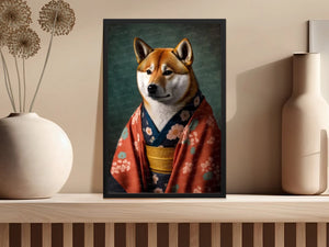 Yukata Samurai Shiba Inu Wall Art Poster-Art-Dog Art, Dog Dad Gifts, Dog Mom Gifts, Home Decor, Poster, Shiba Inu-6