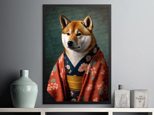 Yukata Samurai Shiba Inu Wall Art Poster-Art-Dog Art, Dog Dad Gifts, Dog Mom Gifts, Home Decor, Poster, Shiba Inu-7