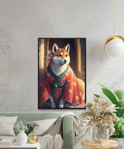 Blossom Kimono Shiba Inu Wall Art Poster-Art-Dog Art, Dog Dad Gifts, Dog Mom Gifts, Home Decor, Poster, Shiba Inu-4