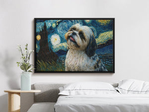 Starry Night Serenade Shih Tzu Wall Art Poster-Art-Dog Art, Dog Dad Gifts, Dog Mom Gifts, Home Decor, Poster, Shih Tzu-5
