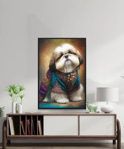Tibetan Aristocracy Shih Tzu Wall Art Poster-Art-Dog Art, Dog Dad Gifts, Dog Mom Gifts, Home Decor, Poster, Shih Tzu-2