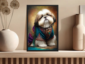 Tibetan Aristocracy Shih Tzu Wall Art Poster-Art-Dog Art, Dog Dad Gifts, Dog Mom Gifts, Home Decor, Poster, Shih Tzu-3