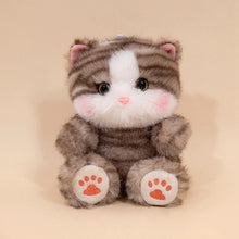 Load image into Gallery viewer, Chonky Brown Tabby Cat Plush - Cuddly Chubby-Cheeks Kitty-15