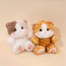 Load image into Gallery viewer, Chonky Brown and White Cat Plush - Cuddly Chubby-Cheeks Kitty-20