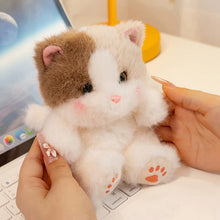 Load image into Gallery viewer, Chonky Brown and White Cat Plush - Cuddly Chubby-Cheeks Kitty-29