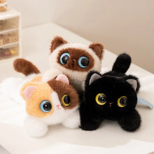 Load image into Gallery viewer, Small Calico Cat Plush Toy - Big Eyes Belly Flop-6