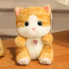 Load image into Gallery viewer, Small Orange Tabby and White Cat Plush Toy - Heart Shaped Necklace-Stuffed Animals-Cat Memorial Gifts,Cats,Stuffed Animal,Tabby Cat-2