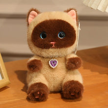Load image into Gallery viewer, Small Siamese Cat Plush Toy - Heart Shaped Necklace-Siamese cat-16cm-1