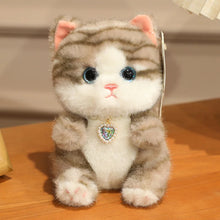 Load image into Gallery viewer, Small White Cat Plush Toy - Heart Shaped Necklace-15