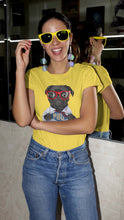 Load image into Gallery viewer, Superhero Black Pug Women&#39;s Cotton T-Shirt - 3 Colors-Apparel-Apparel, Pug, Shirt, T Shirt-7