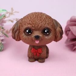 Image of a super cute Toy Poodle bobblehead to gift a Toy Poodle dog lover