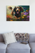 Load image into Gallery viewer, Vivacious Long Haired Chocolate Dachshund Wall Art Poster-Art-Dachshund, Dog Art, Dog Dad Gifts, Dog Mom Gifts, Home Decor, Poster-7
