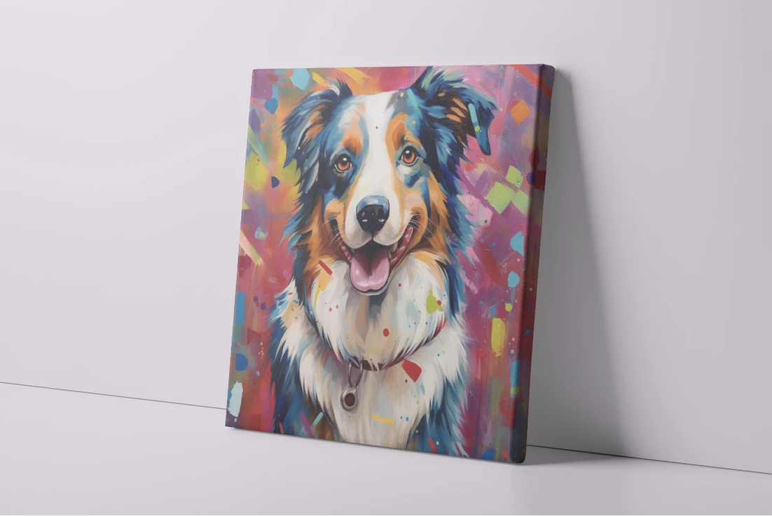 Vivacious Vibrance Australian Shepherd Wall Art Poster-Art-Australian Shepherd, Dog Art, Home Decor, Poster-4