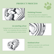 Load image into Gallery viewer, Vizsla Mom Heart Sterling Silver Charm Bead