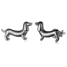 Load image into Gallery viewer, Sterling Silver Dachshund Earrings: A Must-Have for Dachshund Lovers - 4 Colors-Dog Themed Jewellery-Dachshund, Earrings, Jewellery-Metallic Black-Only Earrings-5