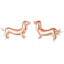 Load image into Gallery viewer, Sterling Silver Dachshund Earrings: A Must-Have for Dachshund Lovers - 4 Colors-Dog Themed Jewellery-Dachshund, Earrings, Jewellery-Rose Gold-Only Earrings-4