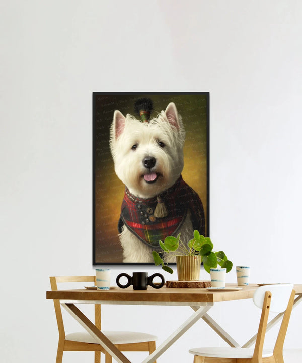 Tartan Tribute Westie Wall Art Poster - Main Image