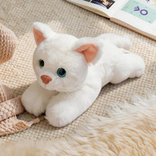Load image into Gallery viewer, White Cat Stuffed Animal - Blue Eyes - Adorable Belly Flop Cat-White-26cm-1