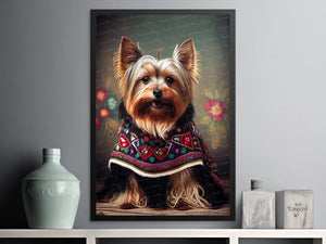 Embroidered Elegance Yorkie Wall Art Poster-Art-Dog Art, Dog Dad Gifts, Dog Mom Gifts, Home Decor, Poster, Yorkshire Terrier-4