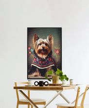 Load image into Gallery viewer, Embroidered Elegance Yorkie Wall Art Poster-Art-Dog Art, Dog Dad Gifts, Dog Mom Gifts, Home Decor, Poster, Yorkshire Terrier-6