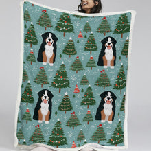Load image into Gallery viewer, A Bernese Mountain Dog Christmas Soft Warm Fleece Blanket-Blanket-Bernese Mountain Dog, Blankets, Christmas, Dog Dad Gifts, Dog Mom Gifts, Home Decor-11
