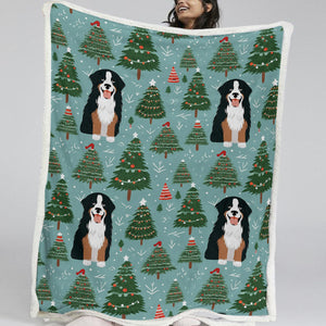 A Bernese Mountain Dog Christmas Soft Warm Fleece Blanket-Blanket-Bernese Mountain Dog, Blankets, Christmas, Dog Dad Gifts, Dog Mom Gifts, Home Decor-11