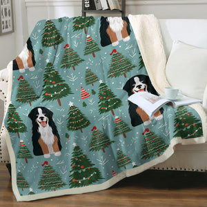 A Bernese Mountain Dog Christmas Soft Warm Fleece Blanket-Blanket-Bernese Mountain Dog, Blankets, Christmas, Dog Dad Gifts, Dog Mom Gifts, Home Decor-12