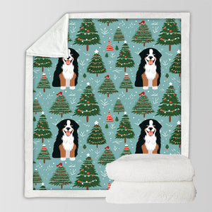 A Bernese Mountain Dog Christmas Soft Warm Fleece Blanket-Blanket-Bernese Mountain Dog, Blankets, Christmas, Dog Dad Gifts, Dog Mom Gifts, Home Decor-3