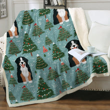 Load image into Gallery viewer, A Bernese Mountain Dog Christmas Soft Warm Fleece Blanket-Blanket-Bernese Mountain Dog, Blankets, Christmas, Dog Dad Gifts, Dog Mom Gifts, Home Decor-1