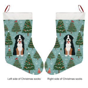 A Bernese Mountain Dog Christmas Stocking-Christmas Ornament-Bernese Mountain Dog, Christmas, Home Decor-26X42CM-White1-3