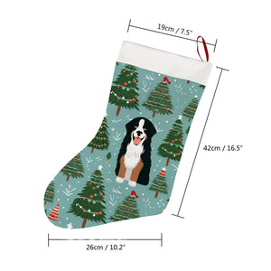 A Bernese Mountain Dog Christmas Stocking-Christmas Ornament-Bernese Mountain Dog, Christmas, Home Decor-26X42CM-White1-4
