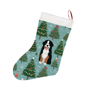 A Bernese Mountain Dog Christmas Stocking-Christmas Ornament-Bernese Mountain Dog, Christmas, Home Decor-26X42CM-White1-1