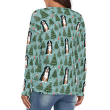 Load image into Gallery viewer, A Bernese Mountain Dog Women&#39;s V-Neck Christmas Sweater-Apparel-Apparel,Bernese Mountain Dog,Christmas,Dog Mom Gifts,Sweater,Sweatshirt-4