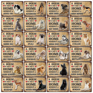 A House Is Not A Home Without A Italian Greyhound Tin Poster-Sign Board-Dogs, Greyhound, Home Decor, Sign Board-2