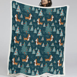 A Very Basset Hound Christmas Soft Warm Fleece Blanket-Blanket-Basset Hound, Blankets, Christmas, Dog Dad Gifts, Dog Mom Gifts, Home Decor-11